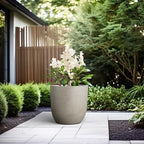 Kante Accent Round Curved Weathered Concrete Planter 16.5" Dia, Outdoor - Image 6