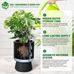 CABIHOME 14.2" Tall Planters, 2packs-Large Planter for Outdoor Plants, Flower Pots with Water Level Monitor, for Patio, Porch, Living Room, Home Office, for Outdoor & Indoor Plants, Classic White - Image 4