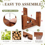 Tandefio 5 Pack Fall Wood Plant Stand Indoor Outdoor Plant Holder Modern Sturdy Planter Stands, Single Flower Pot Holder , Fit 5-9 Inch Variety Pot, Easily Assemble, Retro Brown (8 x 4.5 Inches) - Image 3