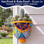 Talavera Wall Planter - Handmade Mexican Hanging Pot (Yellow-Large) - Image 6