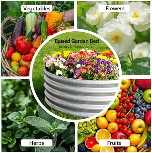 2PCS 4x2x1FT Galvanized Metal Raised Garden Bed,Outdoor Planter Box for Vegetables - Image 4