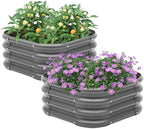 Besebay 2-Pack 2x1ft Galvanized Raised Garden Bed, Outdoor Planter Bed, by Besebay