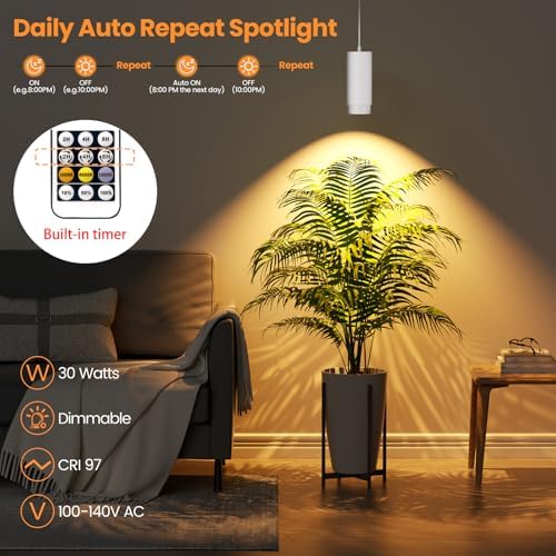 Zoomable Hanging Plant Light for Indoor Plant, Full Spectrum, White - Image 2