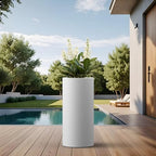 Kante White Concrete Planter 23.6" Tall All-Weather Round Accent Pot - Image 5