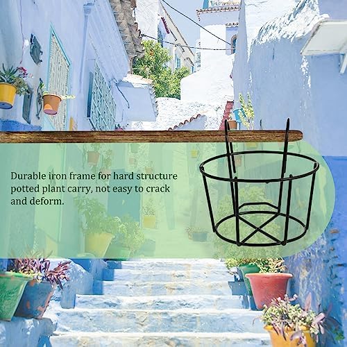DOITOOL 2 Pack Metal Flowerpot Stand Hanging Railing Planters Wire Pot Holders for Balcony Outdoor Garden Tabletop Decoration 8.66X6.29X5.9 Inch - Image 6
