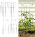 4 Pack 12x39 Inch Galvanized Folding Square Tomato Cages by MTBGarden