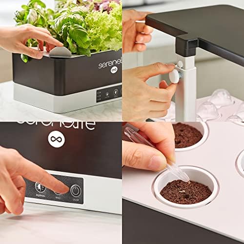 SereneLife Hydroponic Herb Garden 11 Pods, Indoor Growing System,Smart Indoor Plant System w/Height Adjustable LED Grow Light (Black) - Image 5