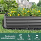 Land Guard 2 Pack 8×4×2ft Galvanized Raised Garden Bed Kit, Galvanized Planter Raised Garden Boxes Outdoor, Large Metal Raised Garden Beds for Vegetables (Gray) - Image 4