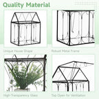 Glass Plant Terrarium Container with Lid, House Shape Geometric Terrarium - Image 3