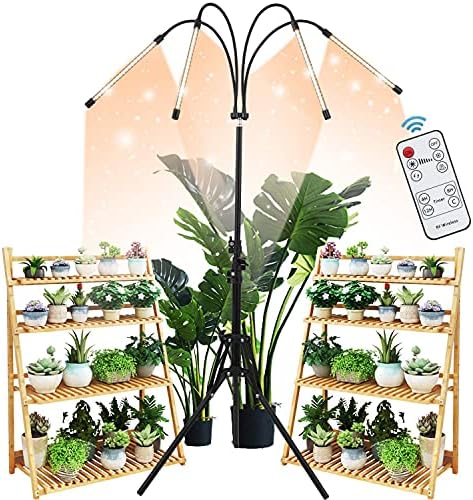 LED Plant Grow Light with Stand, LED Grow Light Full Spectrum for Indoor Plants,10 Dimmable Levels,3 Modes Timing,Tripod Adjustable 15-72 inch. by WTINTELL