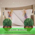 Round Faux Boxwood Decorative Balls Dia 14in, Artificial Plant Topiary Ball Faux Boxwood Grass Balls, Eucalyptus Leaf Topiary Ball, Faux Grass Decor Fake Plant Small Artificial Plants - Image 2