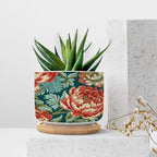 Chinoiserie Coral Peony Floral Ceramic Planters Floral Botanical Painting Planters for Indoor Plants with Drainage Holes and Saucers Pot for Pots Outdoor Indoor Plants - Image 7