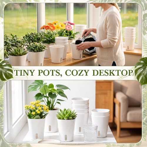 Ziliny 10 Pcs 4.92 Inch Self Watering Planters with Water Indicator - Image 4