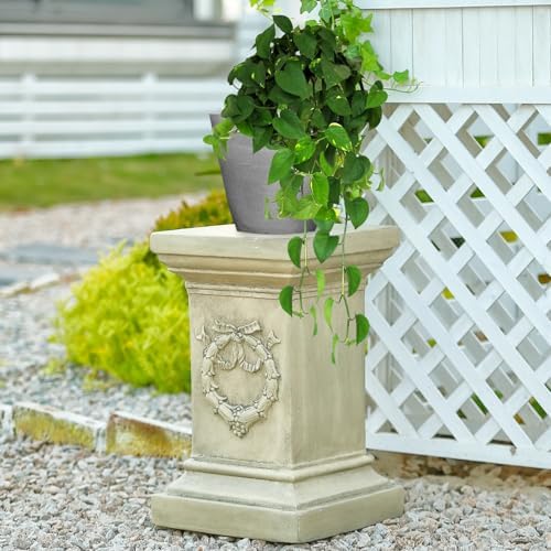 19.57" Tall Garden Pedestal Stand for Statues, MgO Weatherproof Plant Riser - Image 7