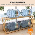 Plant Stand for Indoor Outdoor Tiered Plant Shelf 2 Tier Bamboo Flower Holder Ladder Rack for Multiple Plant Pot Stand for Living Room Balcony Garden,Walnut-39.4" L - Image 5