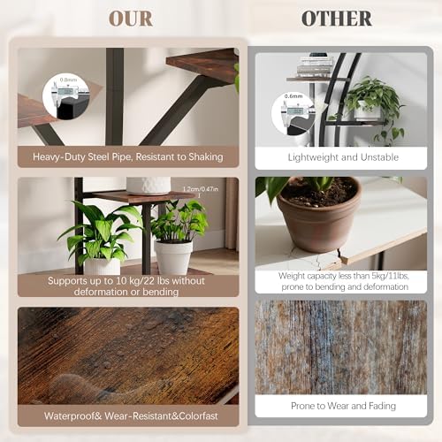 Plant Stand Indoor with Grow Lights 50" Plant Shelf Corner Lighted Plant Stands for Indoor Growing Multiple Metal 7 Tiered Large S-Shape Display Shelves Plant Rack for Home Decor Patio Balcony - Image 7
