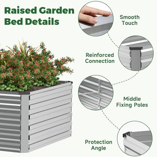 NAVINE 8x4x2ft Outdoor Metal Raised Garden Bed, Metal Planter Box, 4-Pack - Image 4