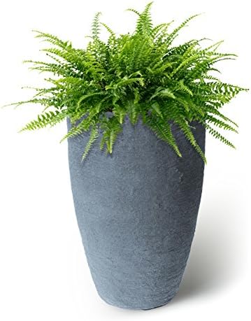 Algreen Athena Self-Watering Planter, Tall Tapered Indoor/Outdoor Plant Pot with Water Reservoir, Charcoalstone, 15 in x 24.5 in - Image 2