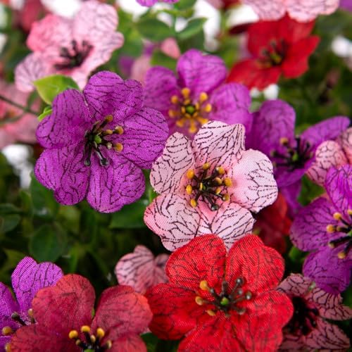 INXUGAO Artificial Fake Flowers Hanging Basket for Outdoor Decoration - Image 4