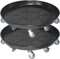 2 Pack 20" Heavy Duty Plant Dolly with Wheels, 380lbs Metal Rolling Plant Stand with Casters, Round Wheeled Planter Caddy Roller Base Carry Potted Tree Flower Pot for Indoor Outdoor Garden, Black by FLRISNTIG
