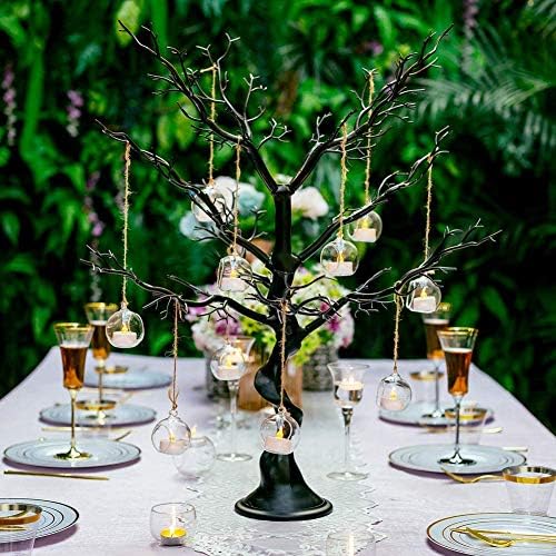Sziqiqi Hanging Glass Globes Orbs Tea Light Candle Holders with Flameless LED Tealight for Wedding Ornaments, Wedding Birthday Christmas Party Centerpiece Accessory 2.36inch 20pcs +4 Extra - Image 3