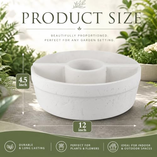Patio Umbrella Planters Set, White, Country Style - Image 2