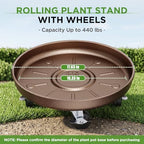 Plant Caddy With Wheels 17" Metal Plant Saucers for Indoors 440 Lb Capacity - Image 3