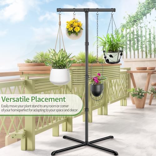 Plant Hanger Indoor, Hanging Plant Stand Heavy Duty Metal Standing Plant Hanger with 4 Hooks Hanging Plant Holder Hanging Planter for Indoor Plants Bedroom Living Room Balcony - Image 6