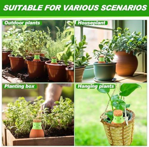 LemonRoad 6 Pcs Self Watering Terracotta Globes 11.5oz Large Ollas Plant Watering Globes Planter Insert Spike Pot Clay Planter Irrigation Device for Outdoor Indoor Easy to Refill Plant Lover Gift - Image 6