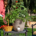 Bernini FirmaStone 15" Self-Watering Planters, Set of 2 – Durable Indoor/Outdoor Pots with Drainage Plug & Built-in Reservoir – Lightweight Garden Planters for Patio, Porch, Balcony (Cobalt Blue) - Image 7