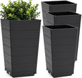 Resin Tall Planters Set of 4, 23" Large Taper Outdoor Planter Pots by IWDOO