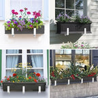 Y&M 4 Pack Adjustable Planter Box Brackets (6 to 12.5 in), Universal Window Box Brackets, Heavy Duty Iron Flower Box Wall Mounting Hooks for Balcony, Fences, Patio, and Garden - White - Image 4