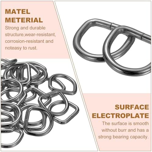 HARFINGTON D Ring Metal D-Shape Buckle Clips Multi-Purpose Buckle Strap Sewing Accessories for Collars Webbing Strap - Image 4