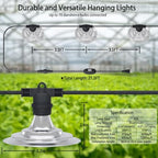Outdoor LED Grow Light, Waterproof String Plant Growing Light, 21 FT Full Spectrum Growth Light, Suitable for Garden, Farm, Flower, Seedling Greenhouse Grow Light (6 Light) - Image 3