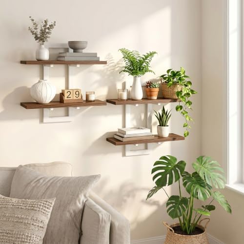 HOOBRO 2-Tier Floating Shelves, 15 Inch Wall Shelf Set of 2 - Image 2