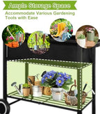 Raised Garden Bed with Legs Outdoor Elevated Planter Box with Wheel - Image 4