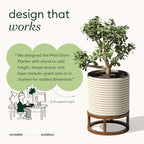 Veradek Mod Series Short Raised Planter - Round Outdoor Planter with Stand - Image 3