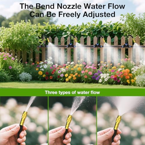 MIXC 200Ft 1/4" Drip Irrigation System,2026-Upgrade Garden Irrigation Kit with 32pcs Adjustable Copper Nozzles, Atomizing Watering System for Outdoor Plants,Raised Bed,Yard,Potted Plant,Lawn - Image 3
