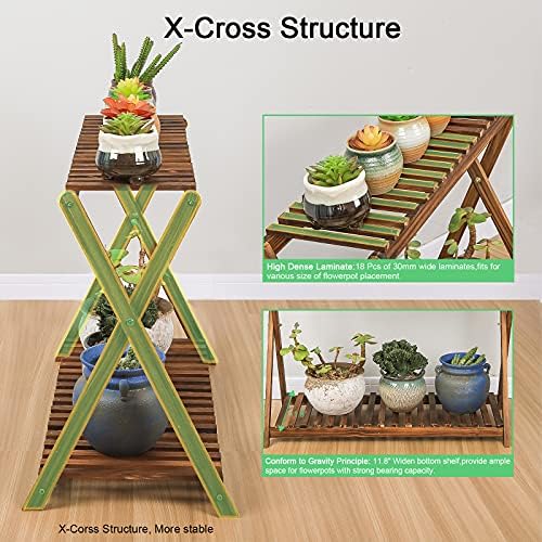 Wooden Plant Shelf Indoor, Narrow Plant Bench for Multiple Plants - Image 4