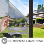 HIDBEA One Way Privacy Window Film,Heat Blocking, Silver,35.4in x 6.5ft - Image 5