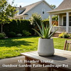 Kante Small Round Curved Pale Gray Concrete Planter 11.8" Dia, Outdoor - Image 6