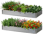 2Packs 6X2X1 FT Galvanized Raised Garden Beds Outdoor, Planter Raised Beds for Gardening, Vegetables, Flowers, Large Metal Garden Box, Deep Plant Flower pots Outdoor by METALRAISEGARDENBED