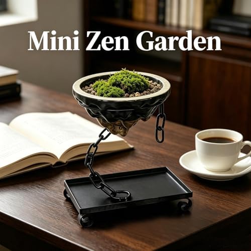 Ceramic Bonsai Pot with Iron Stand & Drip Tray - Image 5