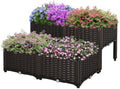 Outsunny 4 Piece Raised Garden Bed with Legs Planter Box Raised Bed, Brown by Outsunny