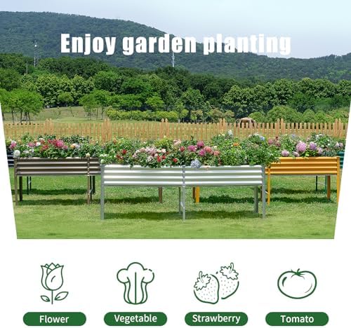 Land Guard Galvanized Raised Garden Bed with Legs, 96×24×32in Raised Garden Beds Outdoor with Drainage Holes, Planter Boxes Outdoor for Backyard, Patio, Balcony, 1200lb Capacity, Gray - Image 5