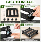 2 Pack Plant Caddy with Lockable Wheels, 12 Inch Heavy Duty Rolling Plant Stand, 380 Lbs Metal Square Flower Cart, Rust-Proof Black Planter Dolly for Flower Pot, Heavy Objects, Indoor Outdoor - Image 3