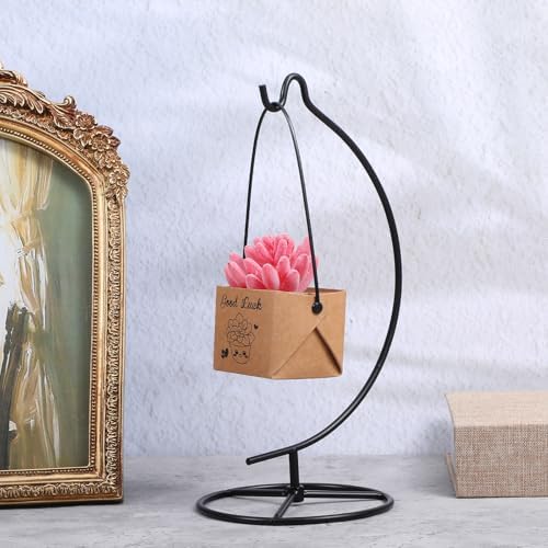 10 Pack Ornament Display Stands, 10.8" Height Metal Hanger Holder for Air Plants, Terrariums, Glass Globes, Crystal Balls - Christmas Wedding Home Office Decor (Black) - Image 7