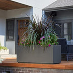 PolyStone Milan Rectangular Trough Planter – 46" x 17" x 19" – Large Lightweight Indoor/Outdoor Planter Box – Modern Stone-Look Resin – Durable All-Weather w/Drainage Holes – Made in USA – Slate Gray - Image 4