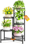LASZOLA Plant Stand Indoor Outdoor Tall with 10 Inch Larger Tray, Black by LASZOLA
