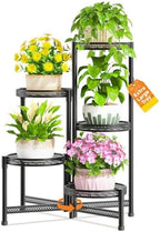 LASZOLA Plant Stand Indoor Outdoor Tall with 10 Inch Larger Tray, Black by LASZOLA